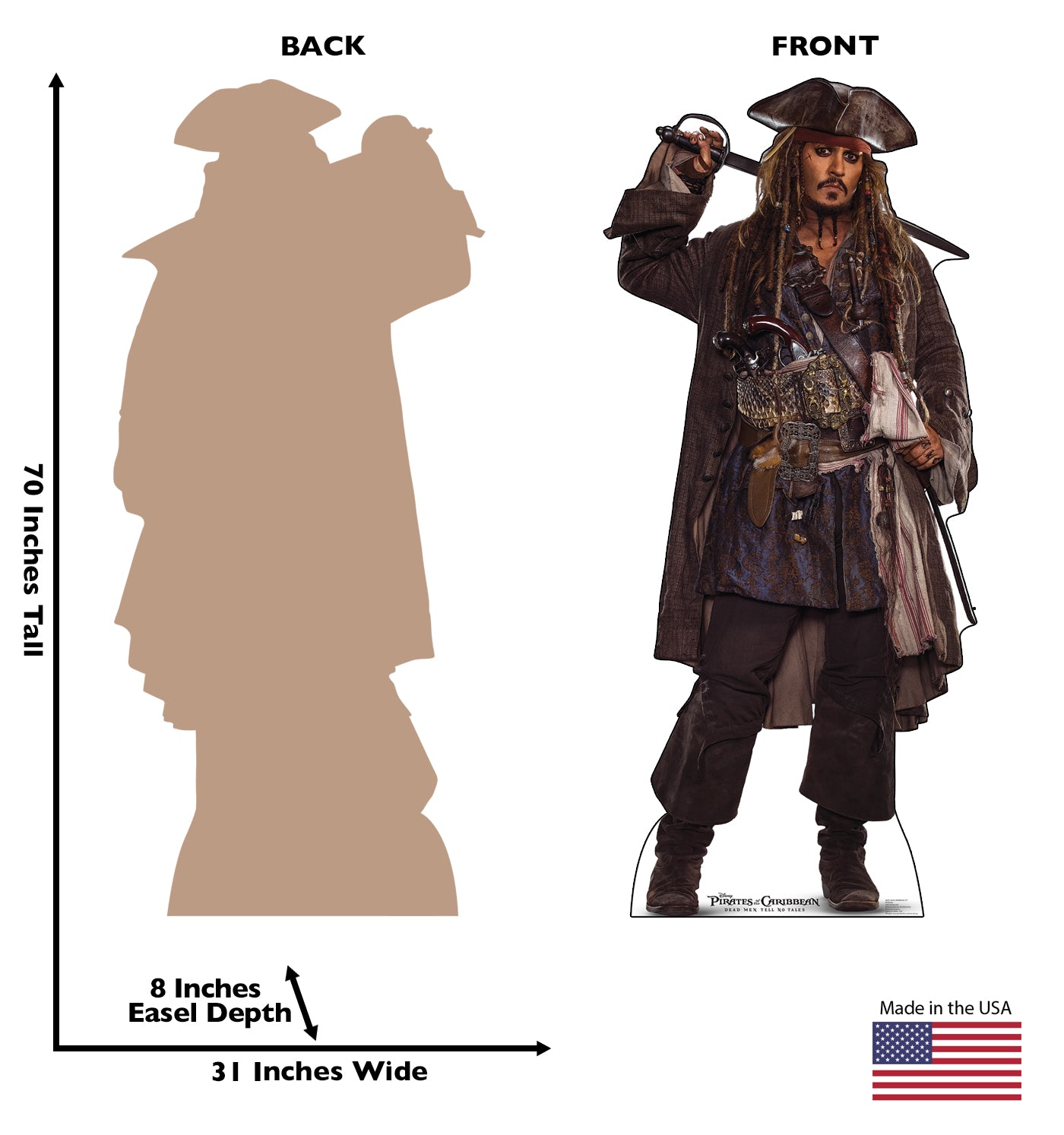 Life-size Jack Sparrow 02 POTC 5 Cardboard Cutout - All Cutouts
