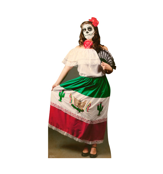 Life-size Day of the Dead Woman Cardboard Cutout