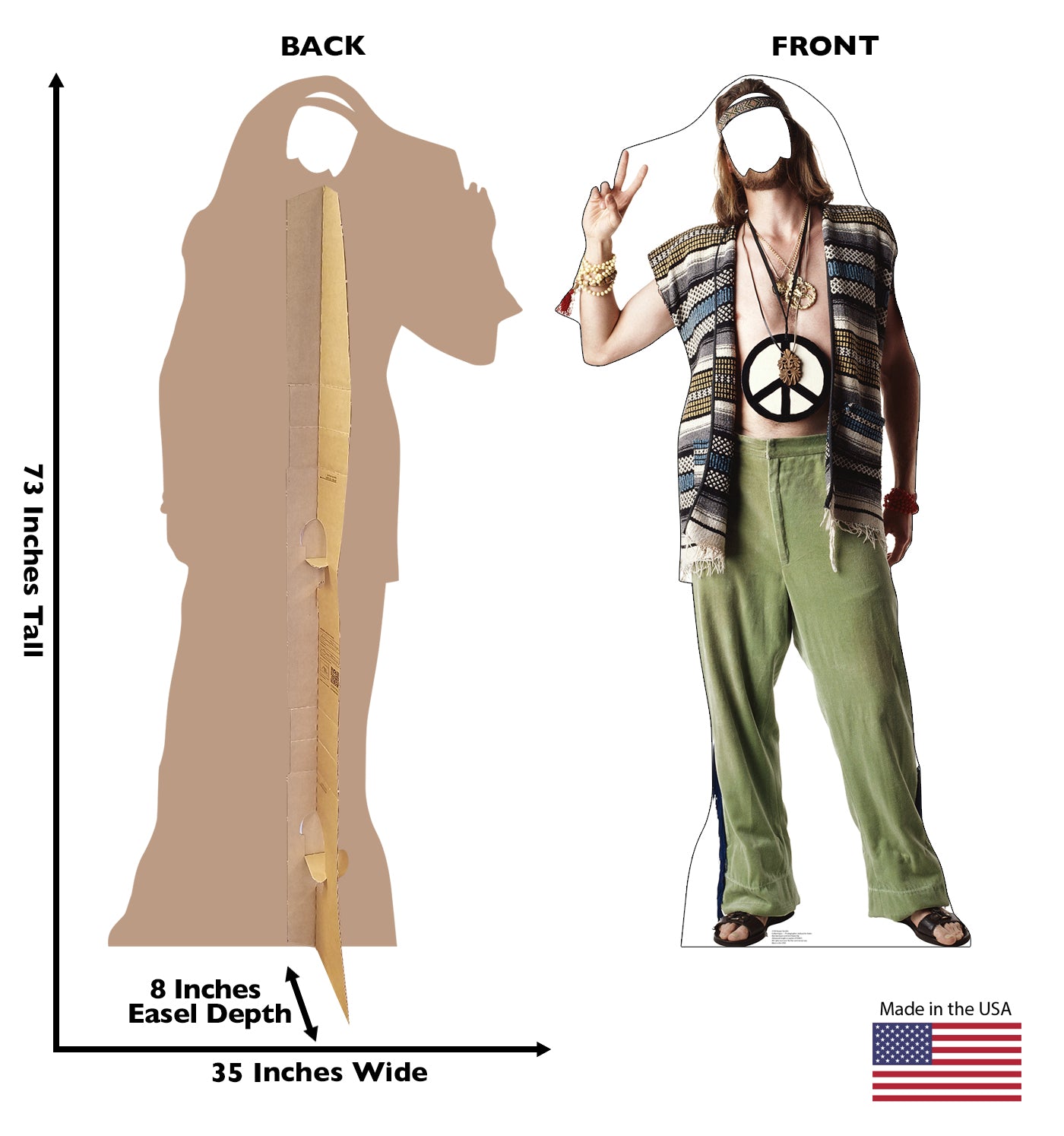Life-size Hippie Stand-In Cardboard Cutout - All Cutouts