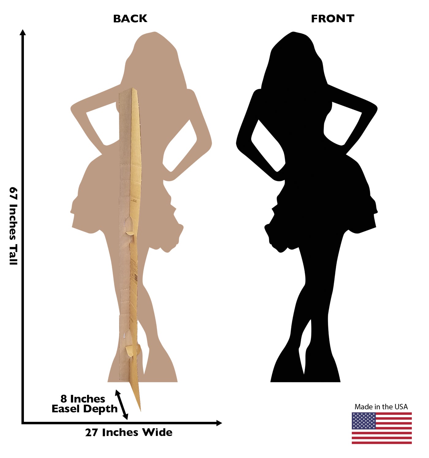 Life-size Woman in Skirt Silhouette Cardboard Cutout - All Cutouts