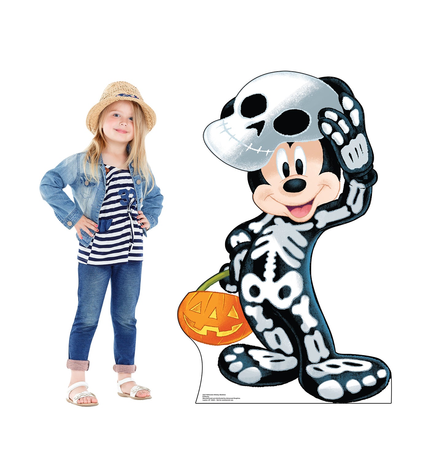 Life-size Halloween Mickey Skeleton Cardboard Cutout - All Cutouts