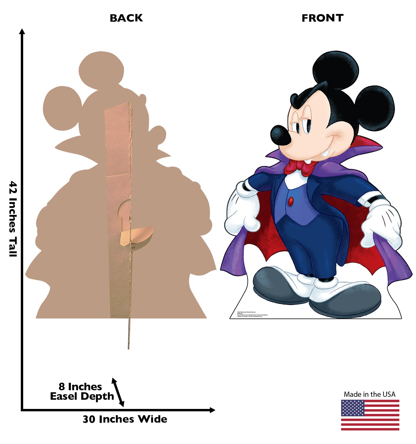 Life-size Halloween Mickey Dracula Cardboard Cutout - All Cutouts