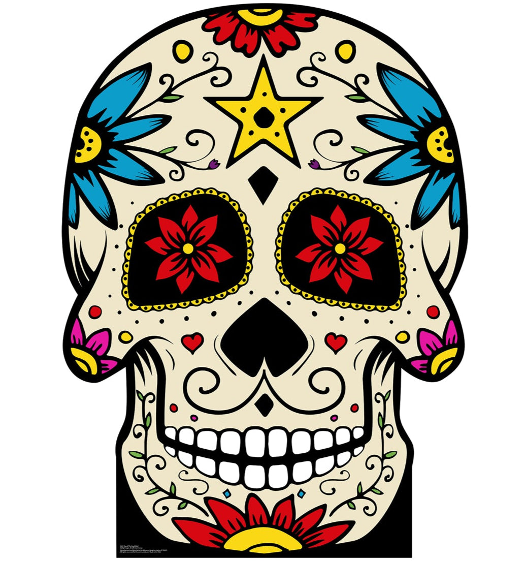 Life-size Day of the Dead Skull Cardboard Cutout - All Cutouts