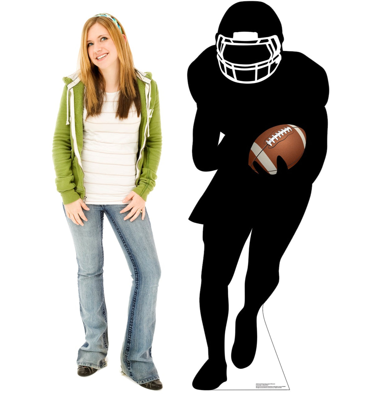 Life-size Football Player Running Back Silhouette Cardboard Standup - All Cutouts