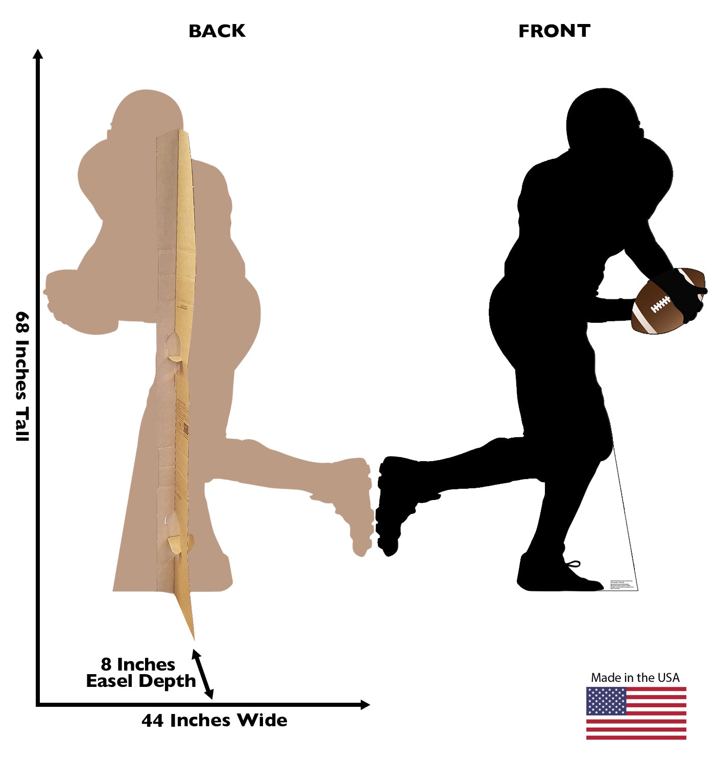 Life-size Football Player Running Silhouette Cardboard Cutout - All Cutouts