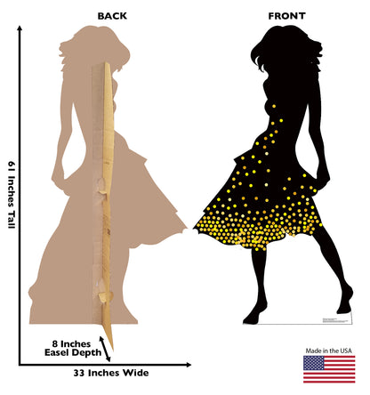 Life-Size Silhouette Dancer Yellow Sparkles Cardboard Cutout - All Cutouts