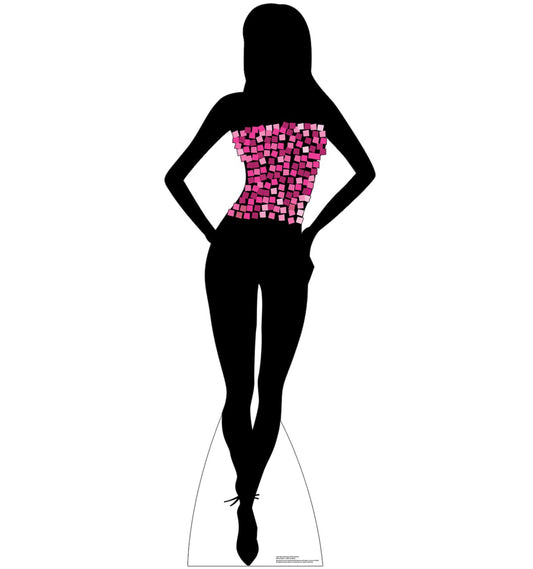 Life-Size Silhouette Dancer Pink Sparkles Cardboard Cutout - All Cutouts