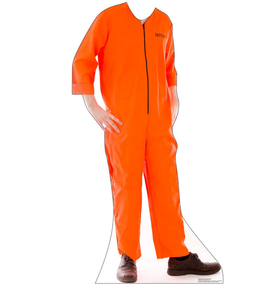 Life-Size Inmate Orange Jump Suit Stand-in - All Cutouts