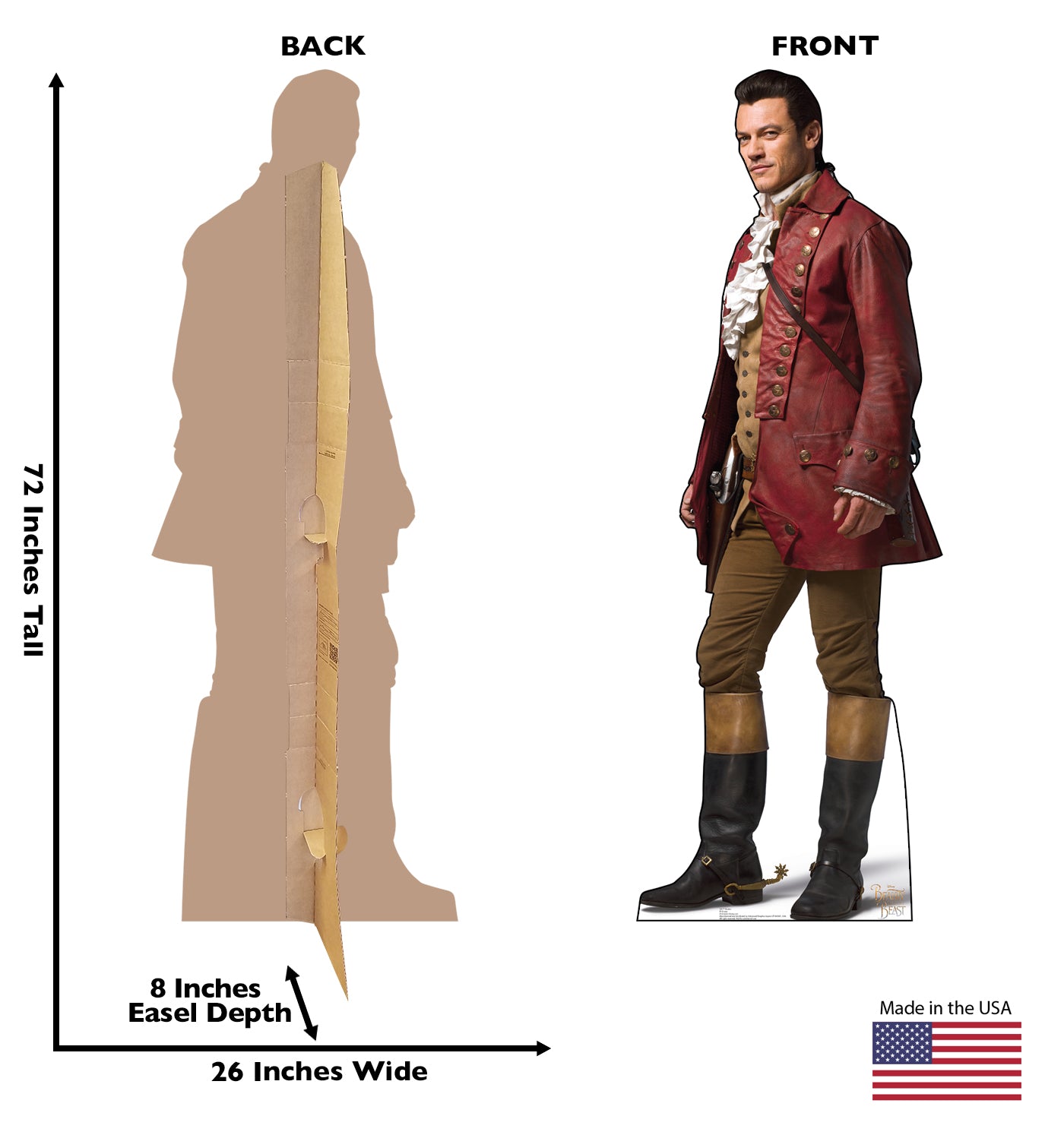 Life-Size Gaston (Disney's Beauty and the Beast) Cardboard Standup - All Cutouts