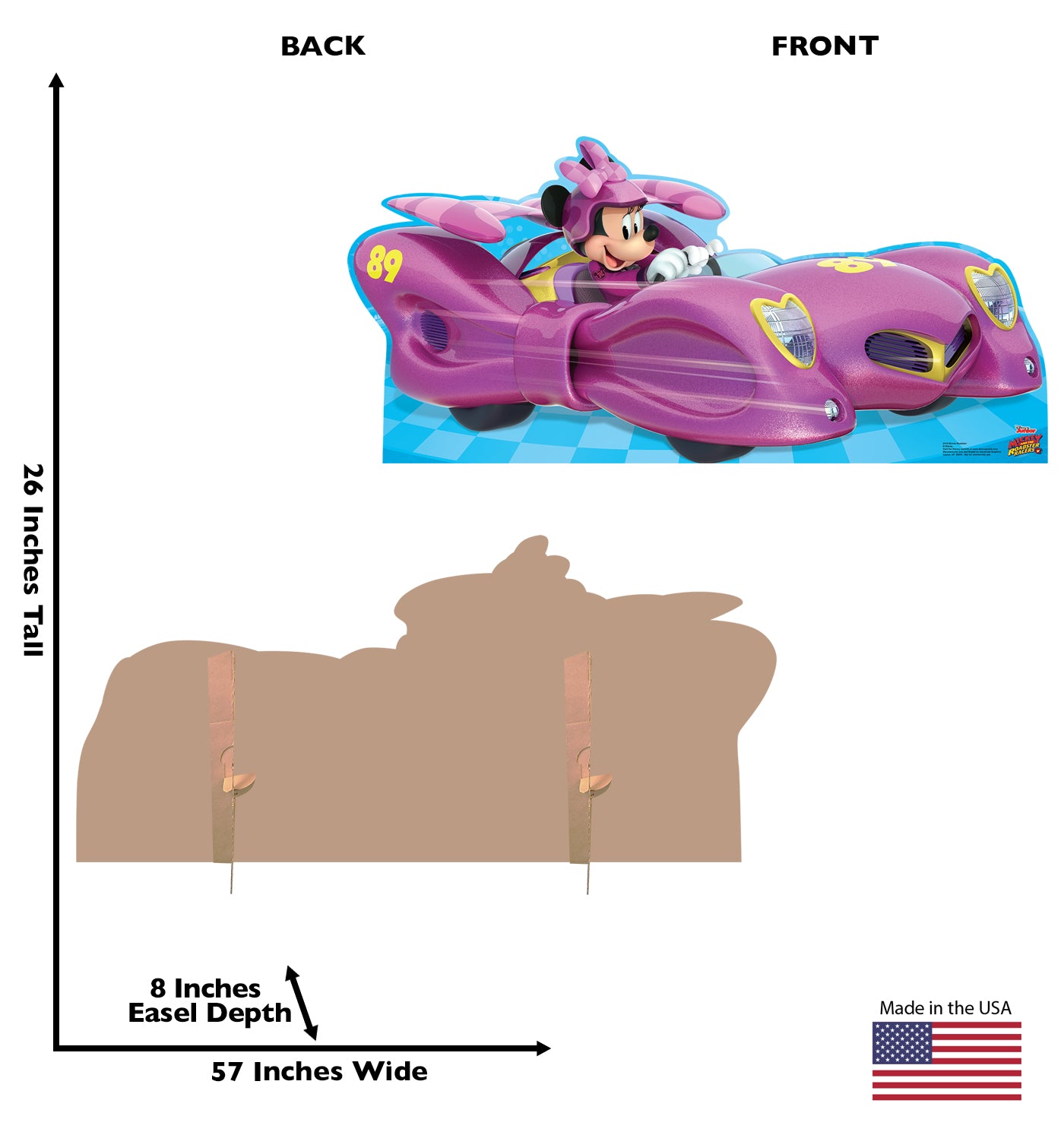 Life-Size Minnie Roadster (Disney's Roadster Racers) Cardboard Standup - All Cutouts