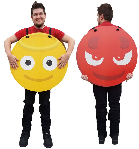 Life-Size Angel/Devil Emoji Costume Cardboard Standup - All Cutouts