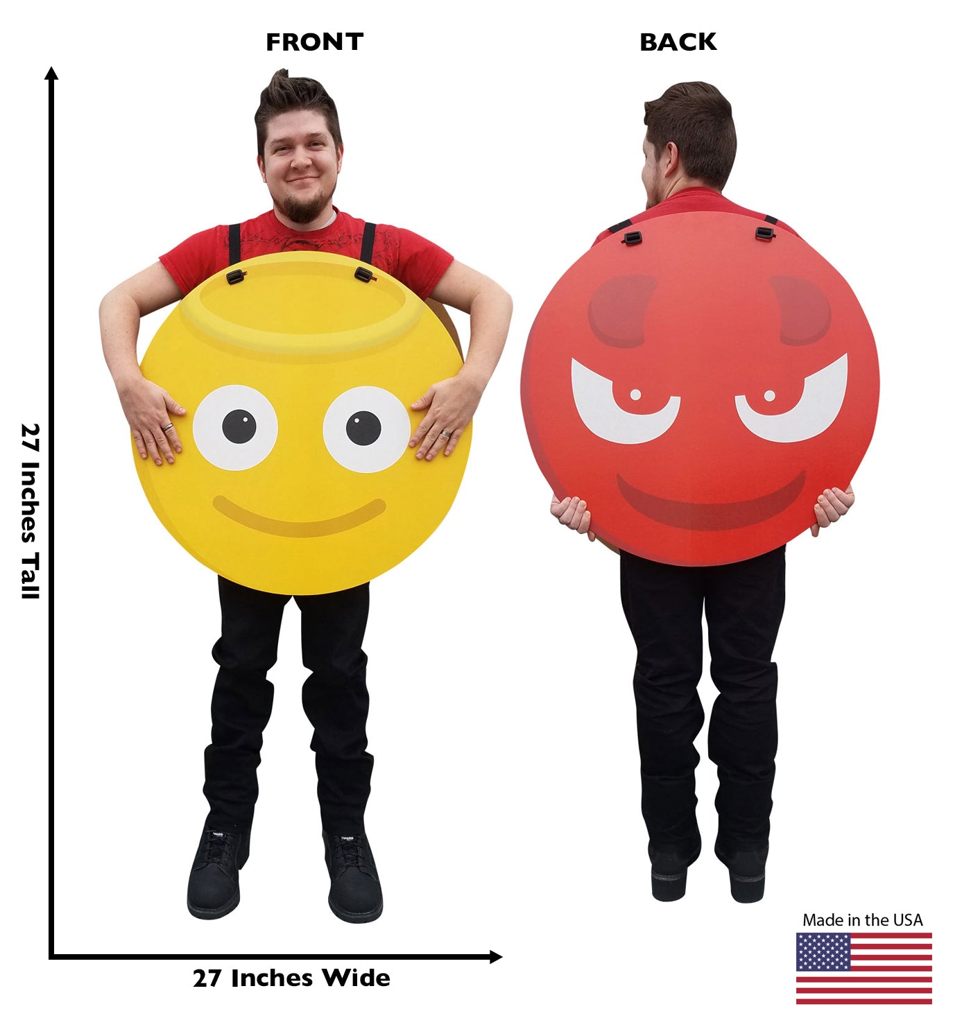 Life-Size Angel/Devil Emoji Costume Cardboard Standup - All Cutouts