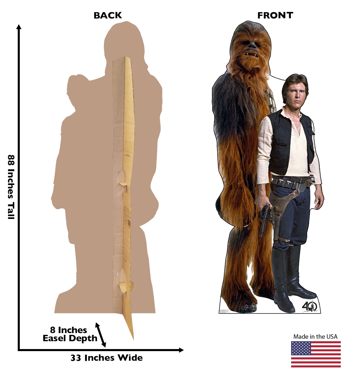 Life-Size Han Solo and Chewbacca Cardboard Cutout - All Cutouts