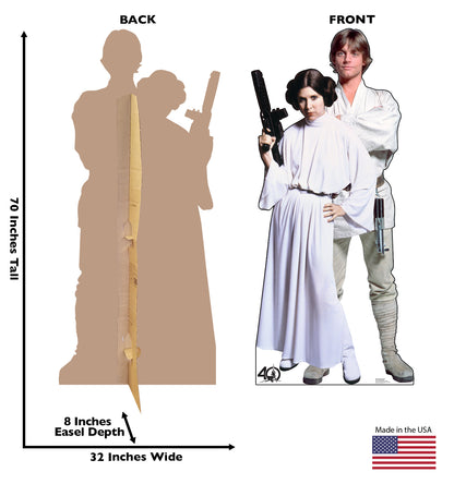 Life-Size Luke and Leia (Star Wars 40th) Cardboard Cutout - All Cutouts
