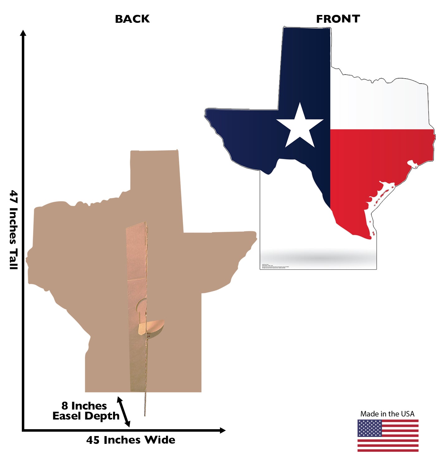 Life-Size Texas State Cardboard Cutout - All Cutouts