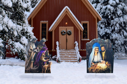 Christmas Nativity Outdoor Set Illustrated by Dona Gelsinger - All Cutouts
