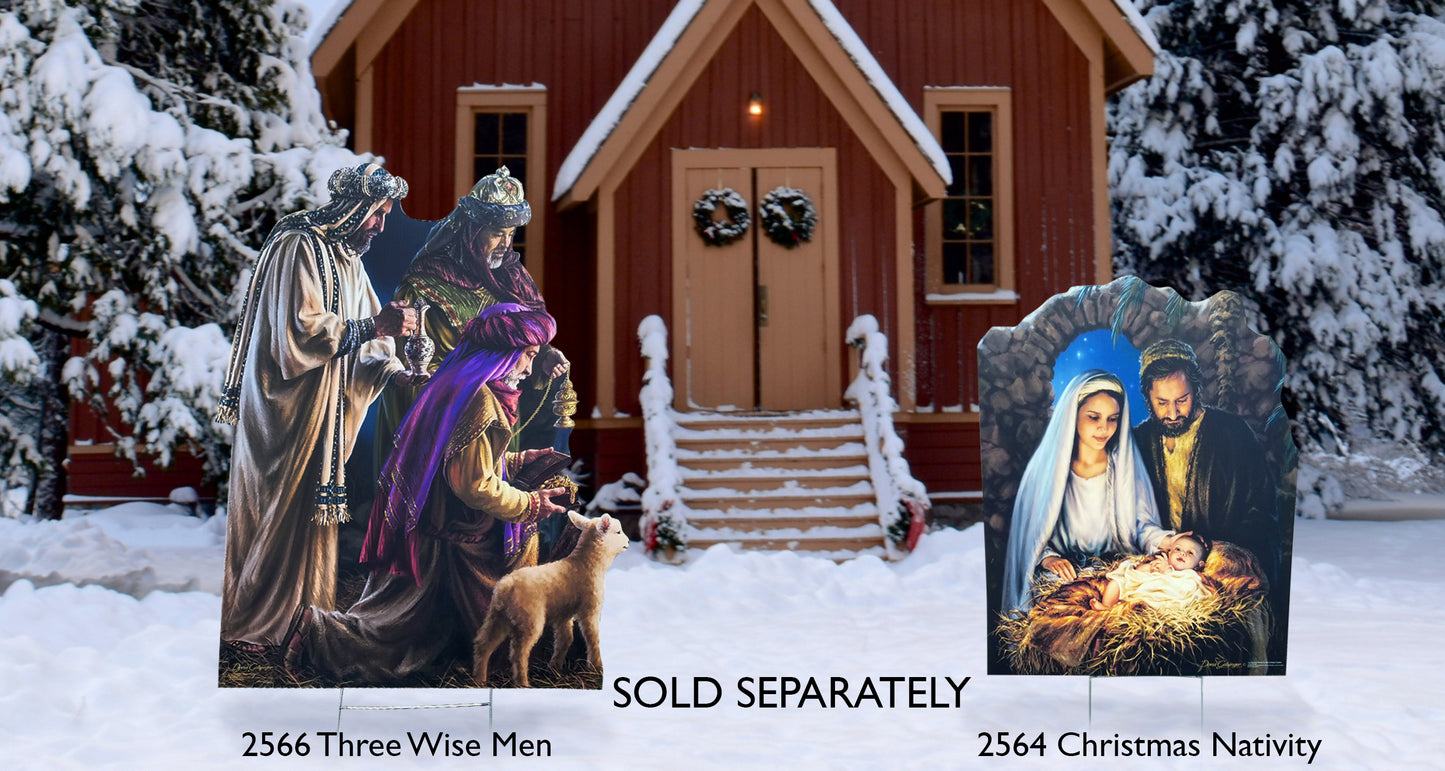 Life-Size Three Wise Men Outdoor Sign - All Cutouts