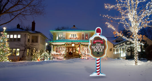 Life-Size North Pole Yard Sign