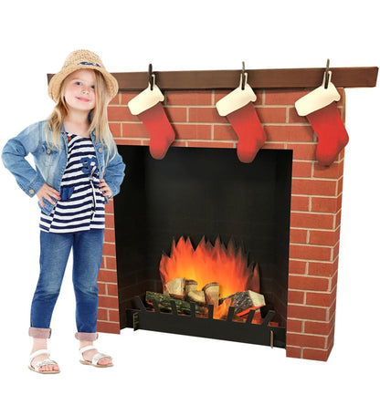 Life-Size 3D Brick Fireplace Cardboard Cutout - All Cutouts