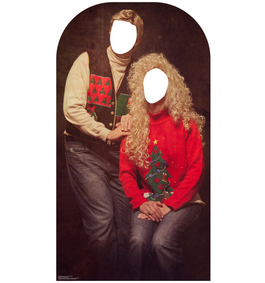 Life-Size Ugly Christmas Sweater Portrait Stand-In - All Cutouts