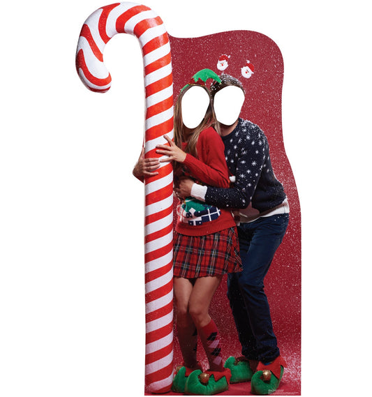 Life-Size Ugly Christmas Sweater with Candy Cane Stand-In - All Cutouts