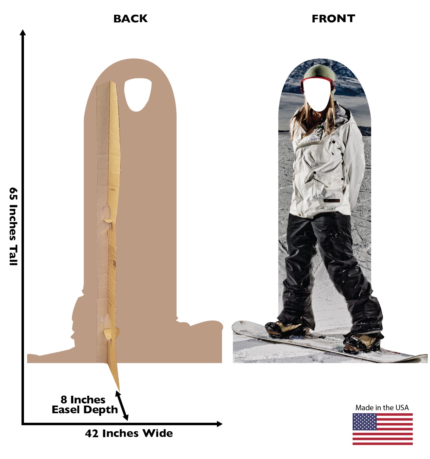 Life-Size Snowboarder Stand-In Cardboard Cutout - All Cutouts