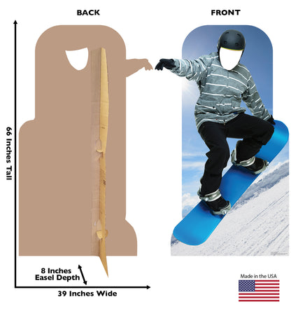 Life-Size Action Snowboarder Stand-In Cardboard Cutout - All Cutouts