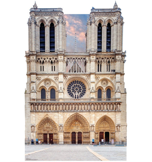 Life-Size Notre Dame Backdrop Cardboard Cutout - All Cutouts