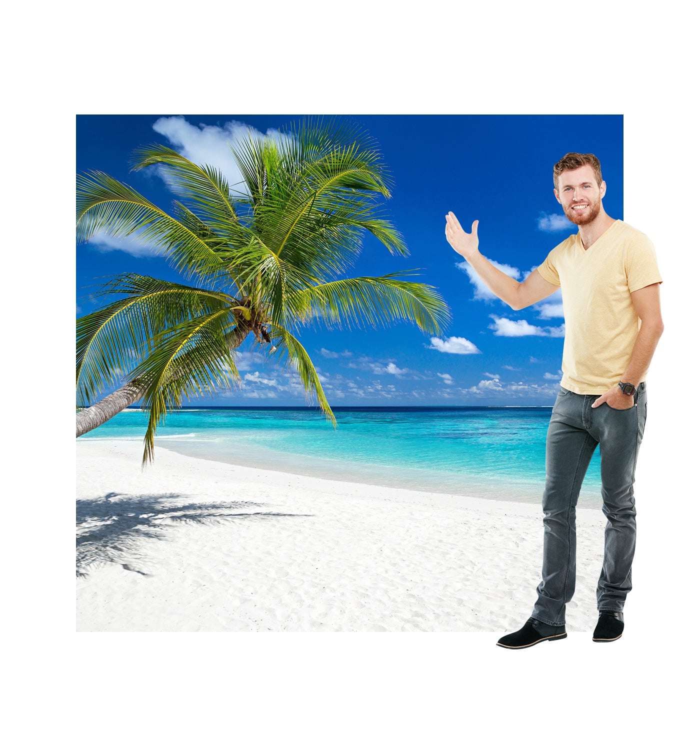 Tropical Beach Cardboard Backdrop