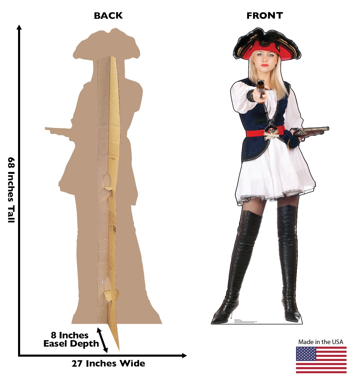 Life-Size Pirate Girl Cardboard Cutout - All Cutouts