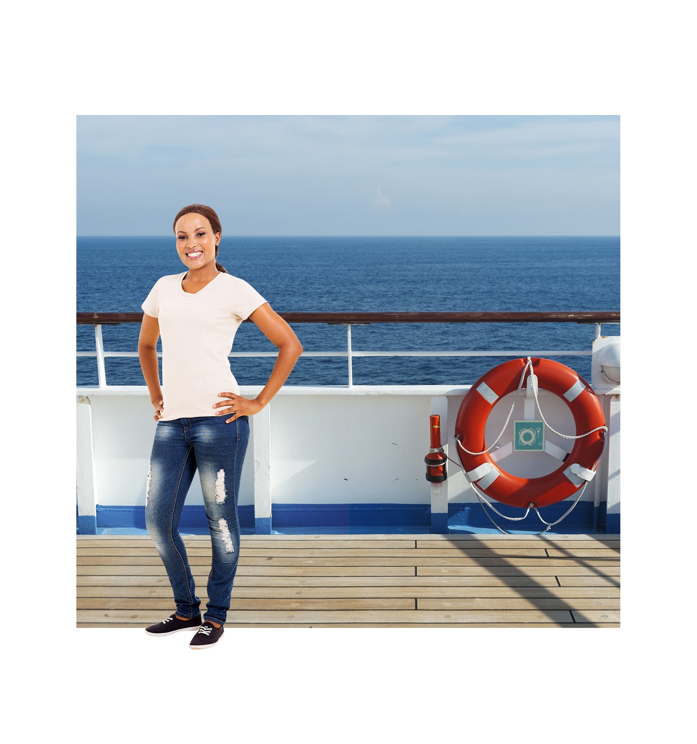 Cruise Ship Deck Cardboard Backdrop