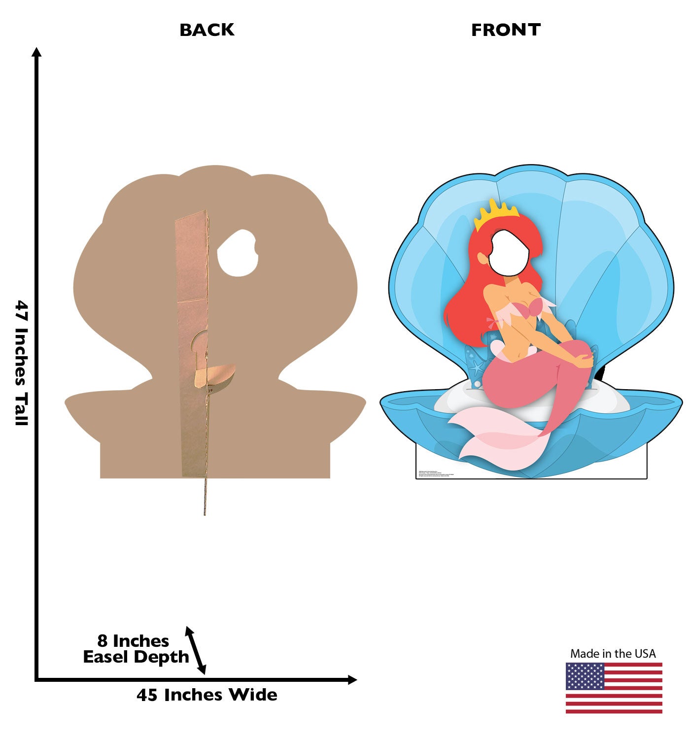 Life-Size Mermaid in Clam Shell Cardboard Cutout - All Cutouts