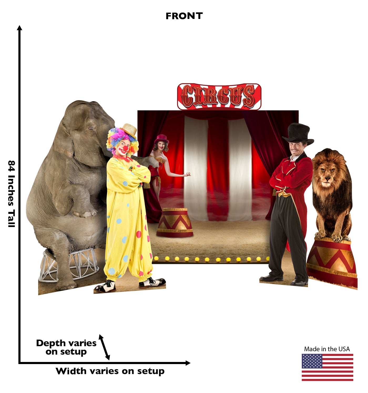 Circus Theme Backdrop Set Cardboard Cutout