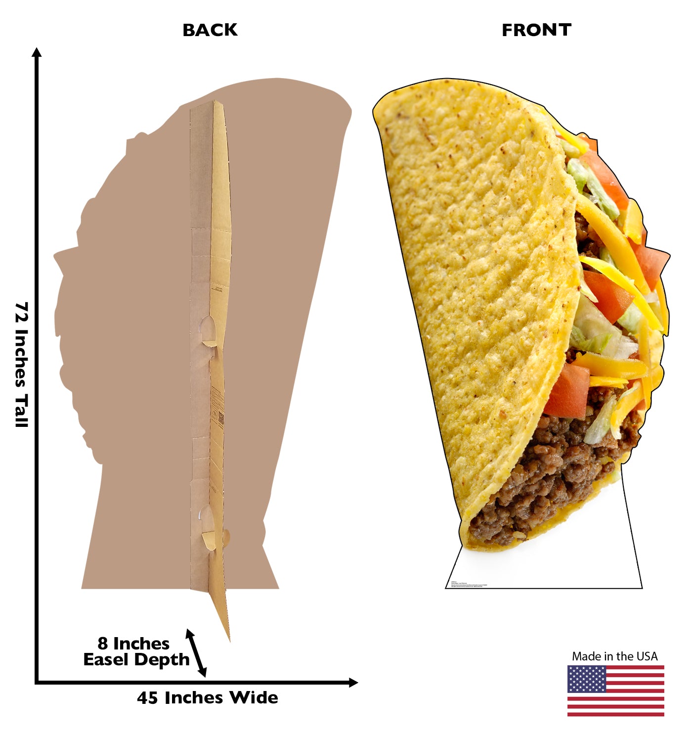 Life-Size Taco with Model Cardboard Cutout - All Cutouts