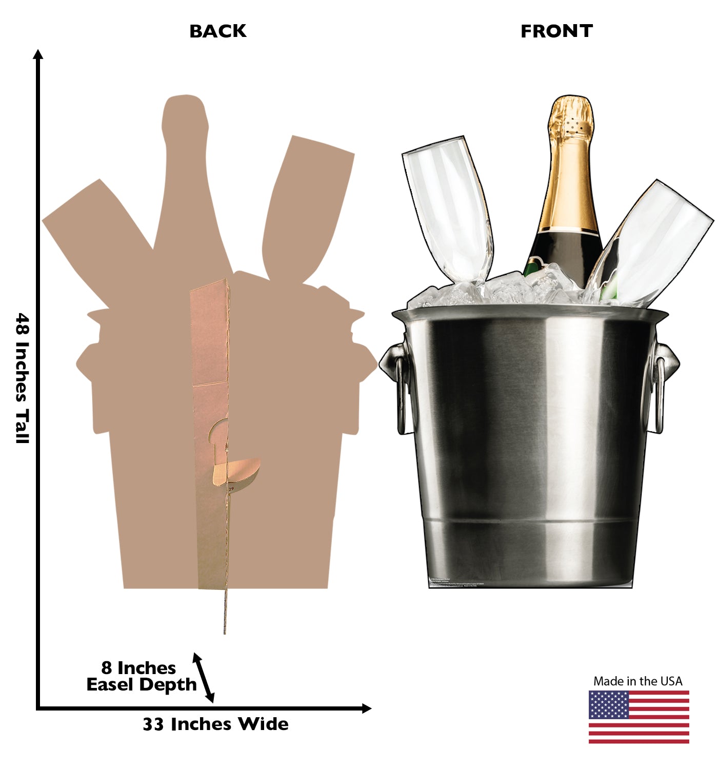 Life-Size Champagne Bucket Cardboard Cutout - All Cutouts