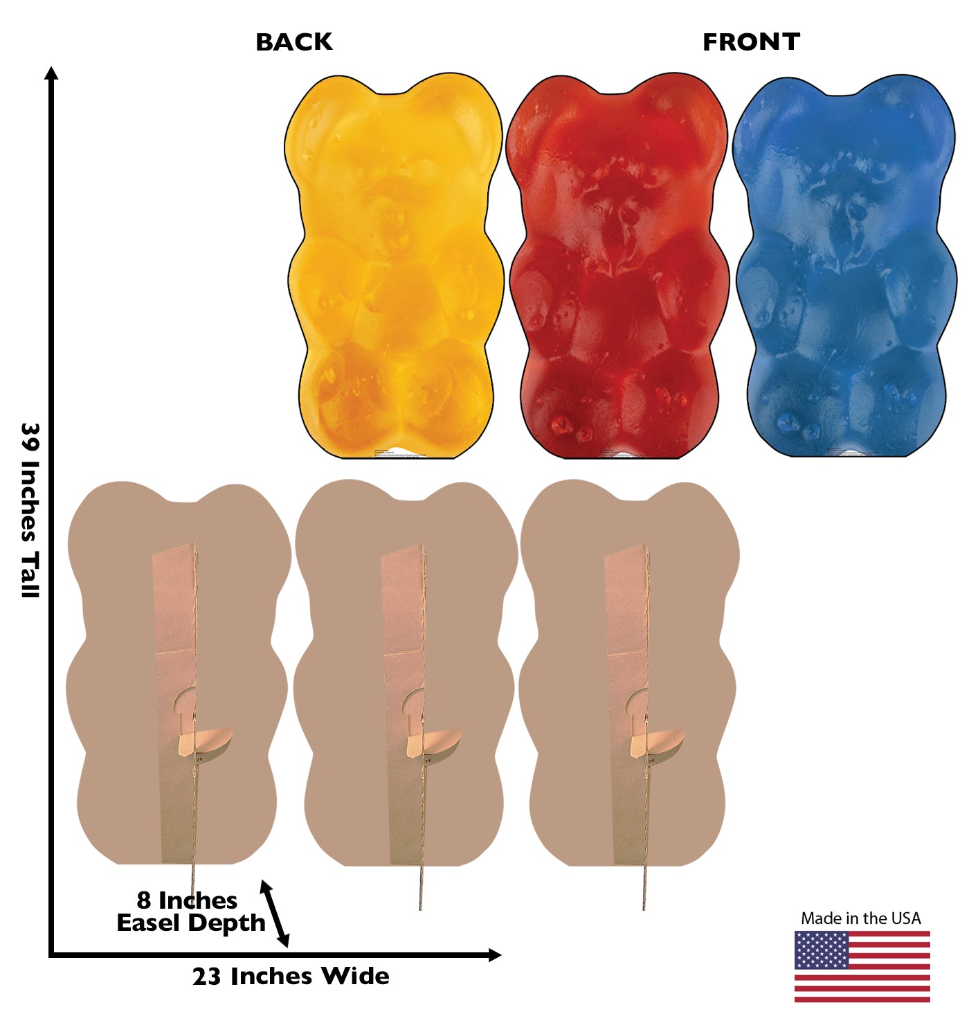 Life-Size Gummy Bears (3 Pack) Cardboard Cutout - All Cutouts