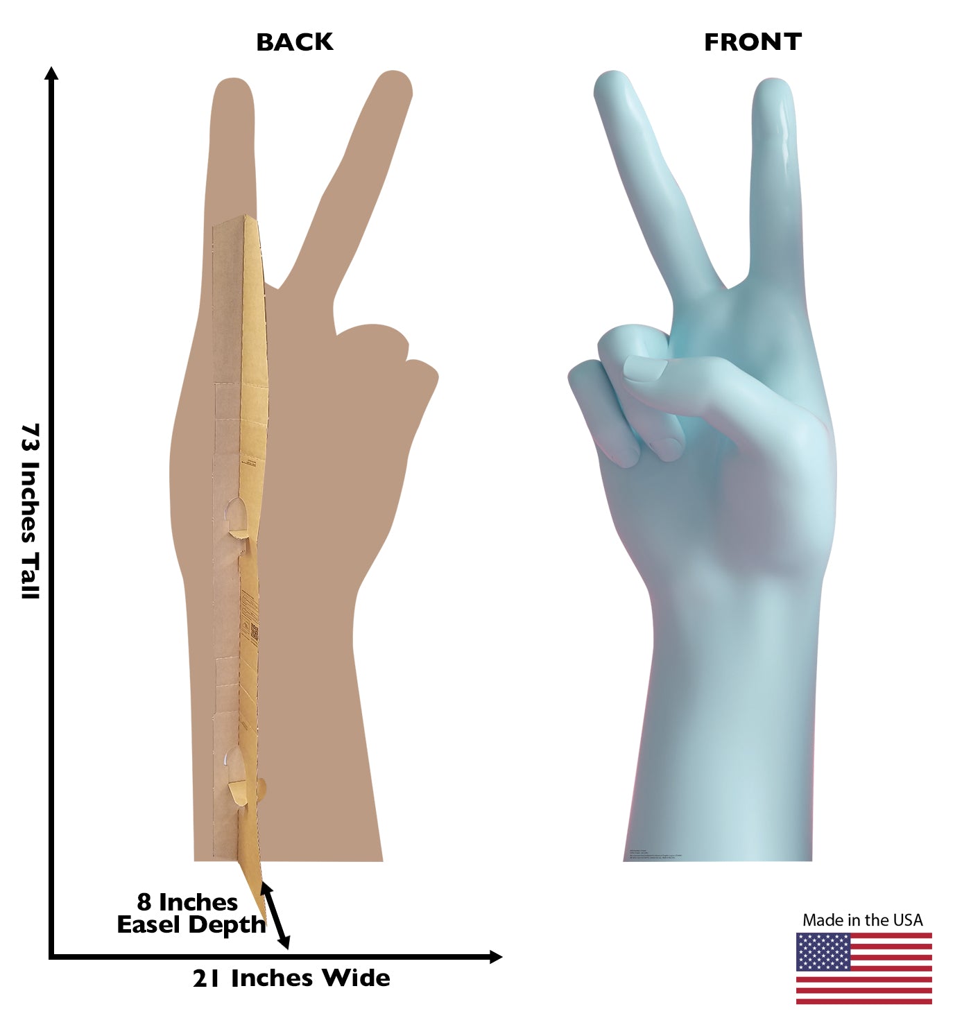 Life-Size Number 2 Hand Cardboard Cutout