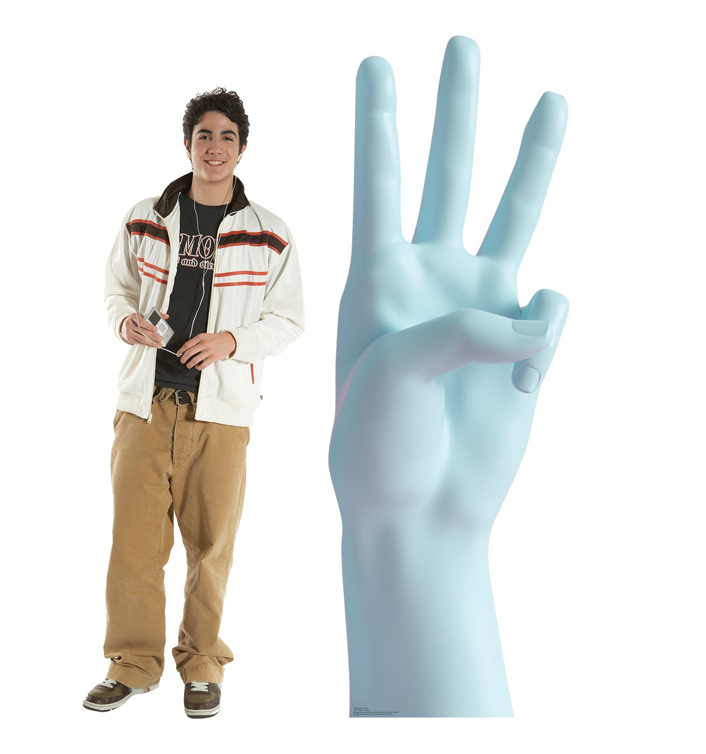 Life-Size Number 3 Hand Cardboard Cutout