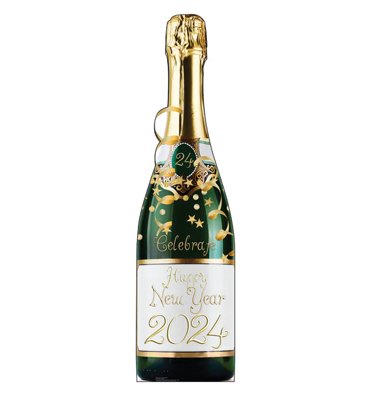 Life-size Cardboard Cutout of New Year's Champagne Bottle - All Cutouts