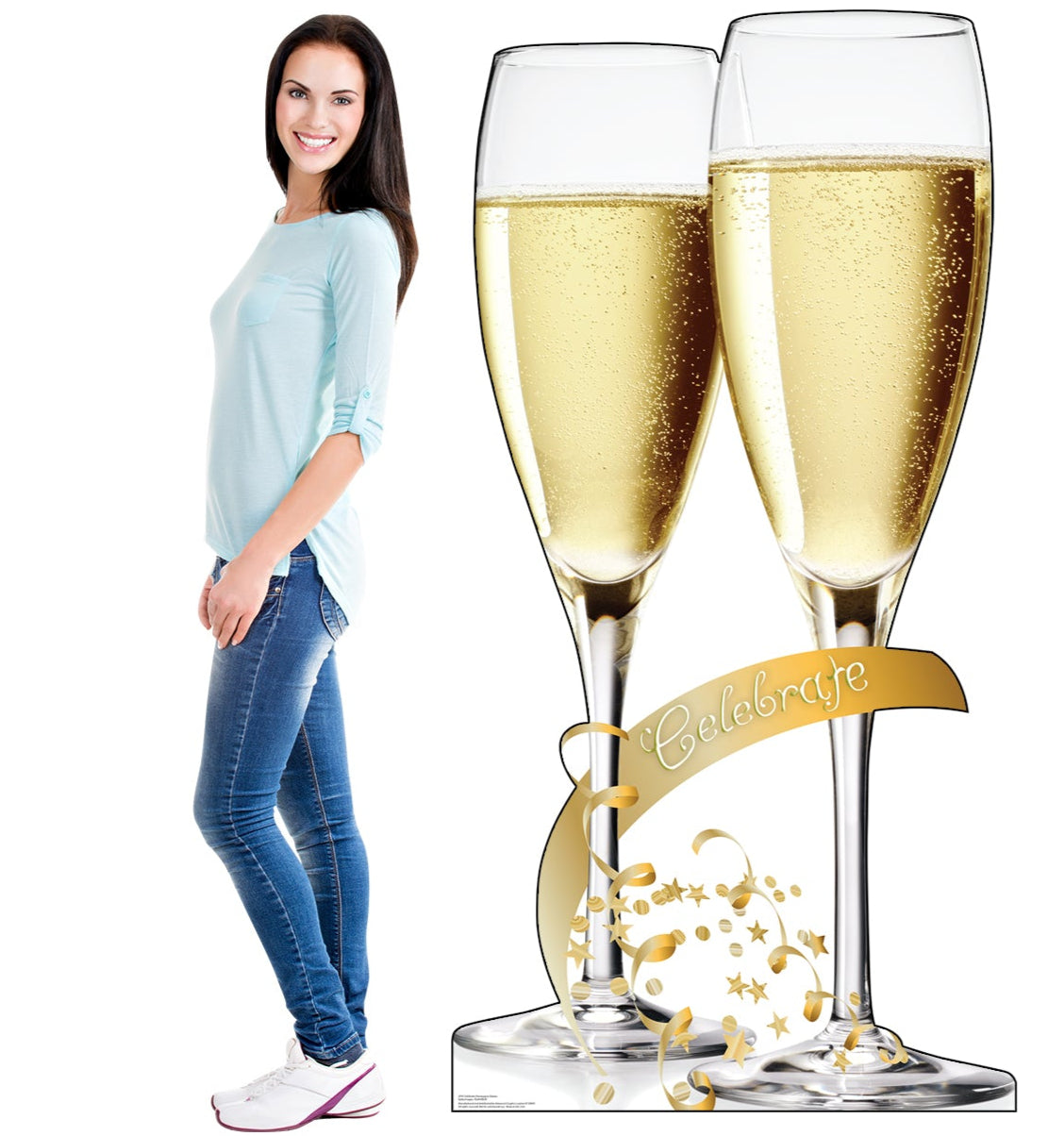 Life-Size Champagne Glasses Cardboard Cutout - All Cutouts