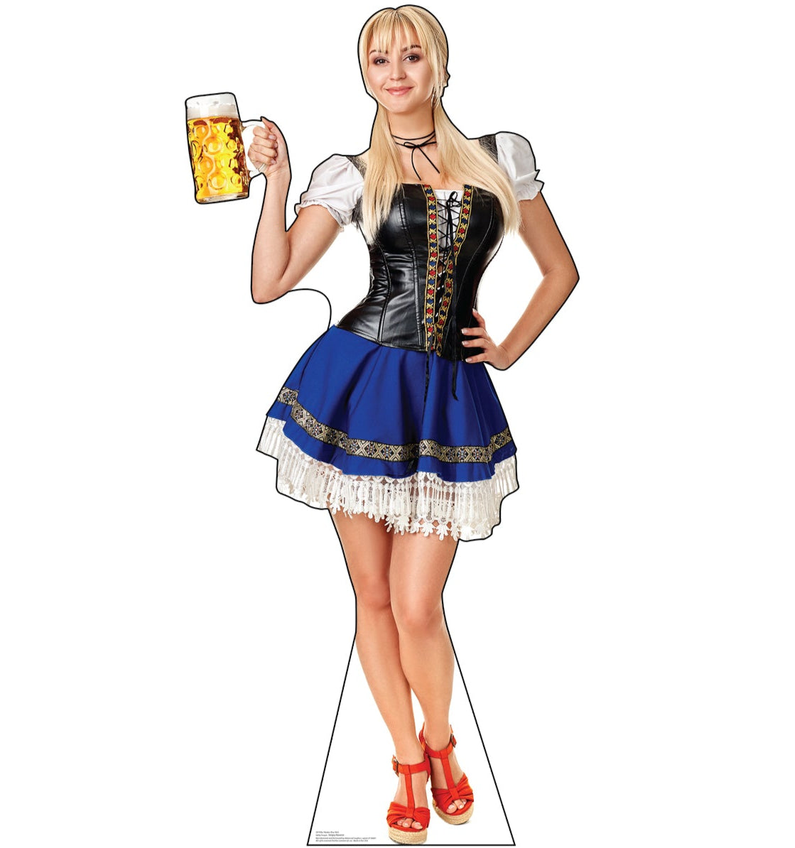 Life-Size Bar Maiden (Blue Skirt) Cardboard Cutout - All Cutouts