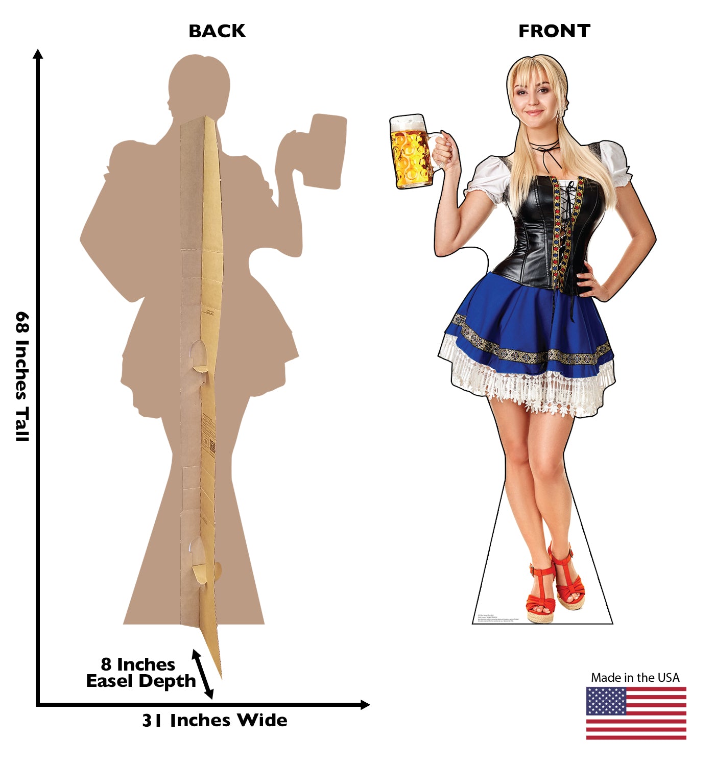 Life-Size Bar Maiden (Blue Skirt) Cardboard Cutout - All Cutouts