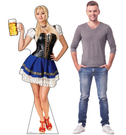 Life-Size Bar Maiden (Blue Skirt) Cardboard Cutout - All Cutouts