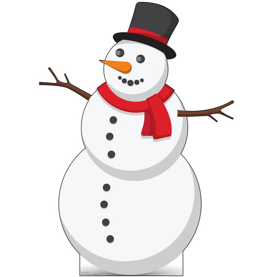 Life-Size Illustrated Snowman Cardboard Cutout - All Cutouts