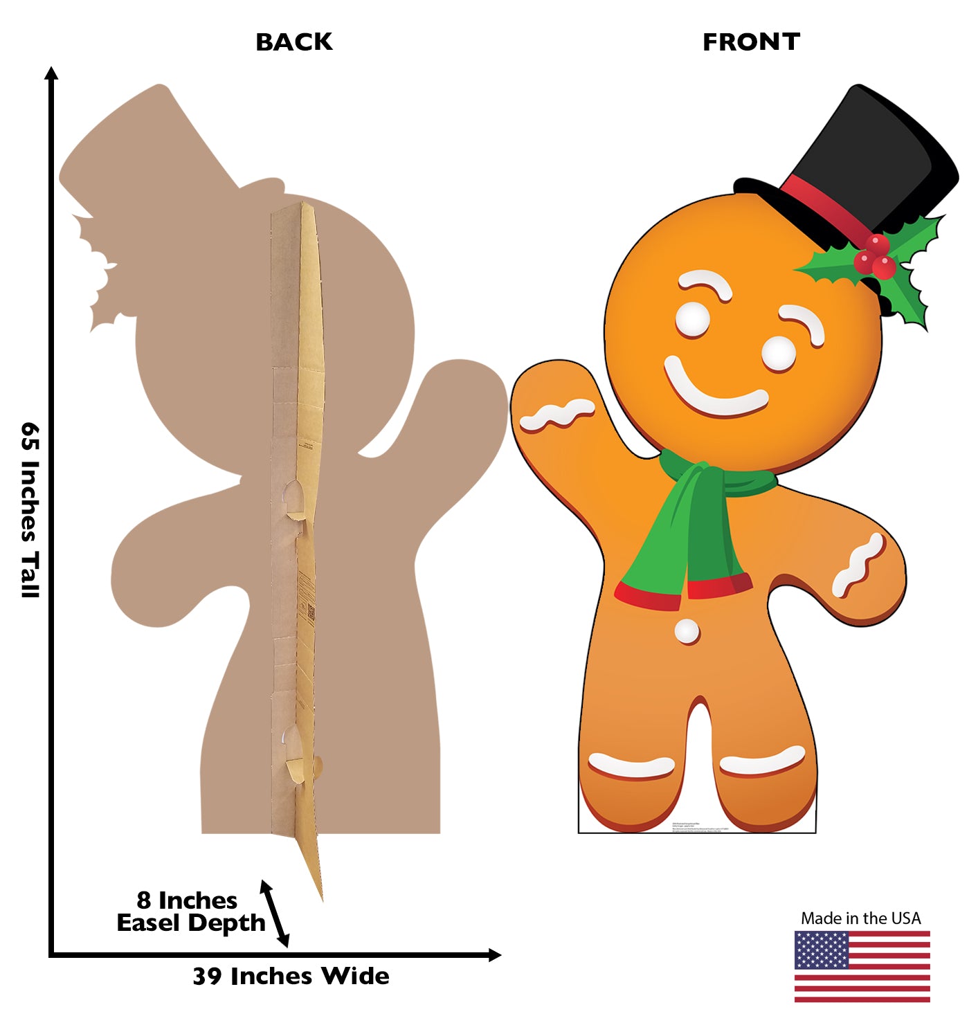 Life-Size Illustrated Gingerbread Man Cardboard Cutout - All Cutouts