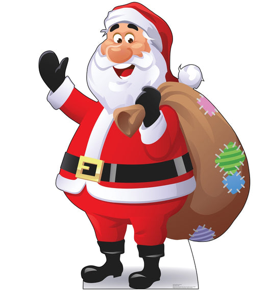 Life-Size Illustrated Santa Claus Cardboard Cutout - All Cutouts