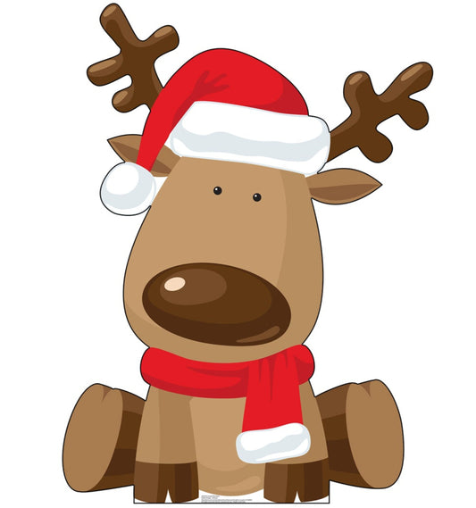 Life-Size Illustrated Reindeer Cardboard Cutout - All Cutouts