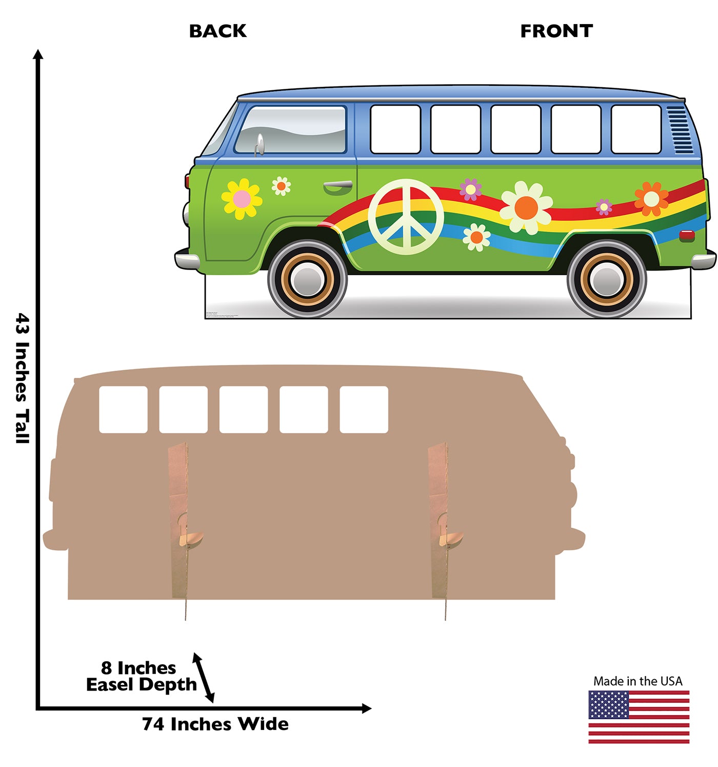 Life-Size Hippie Bus Cardboard Cutout - All Cutouts