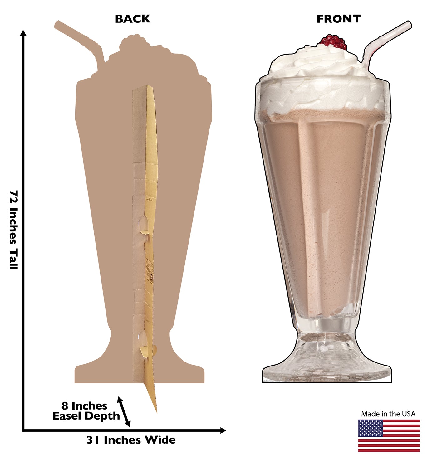 Life-Size Chocolate Milkshake Cardboard Cutout - All Cutouts