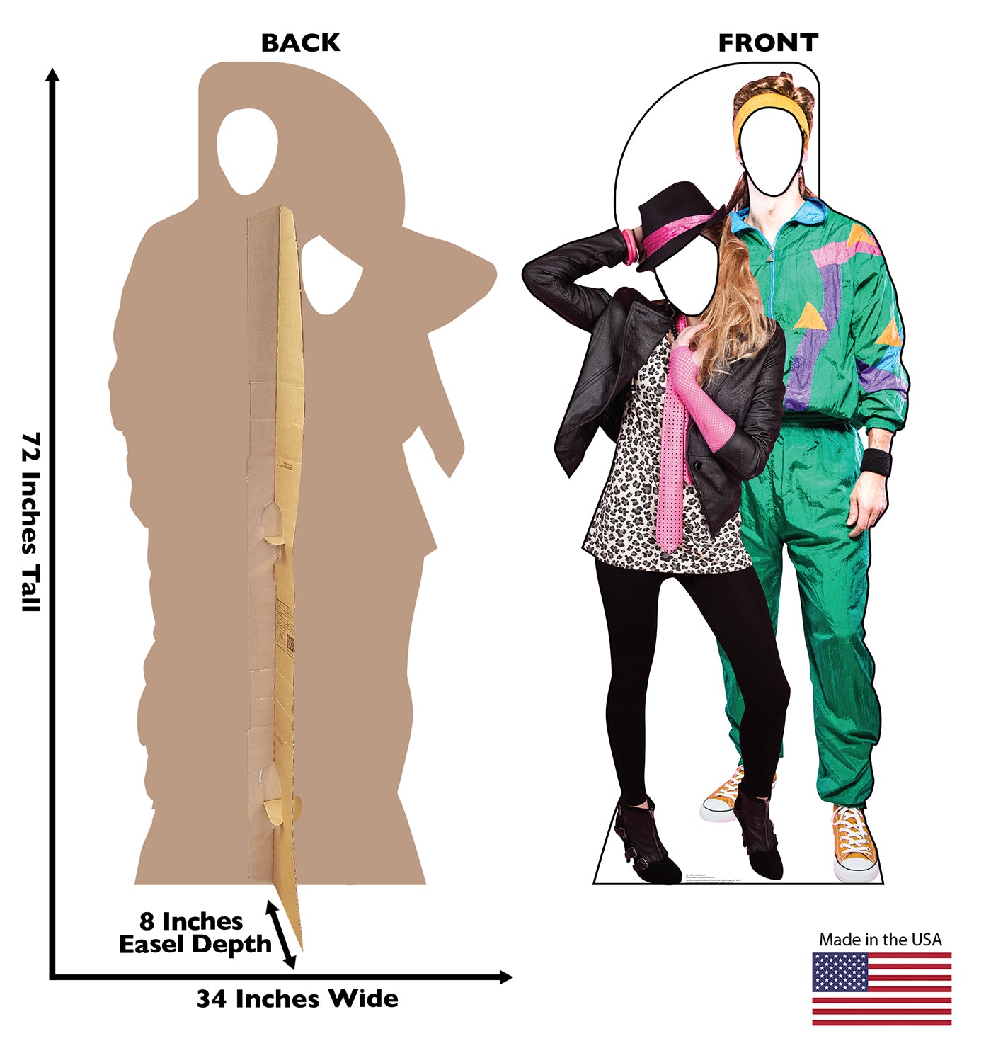 Life-Size 80s Couple Stand-In Cardboard Cutout - All Cutouts